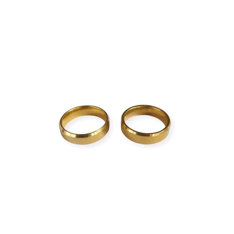 Cincin Titanium Gold Bisa Ukir Nama Pria Wanita - Material 316L 3