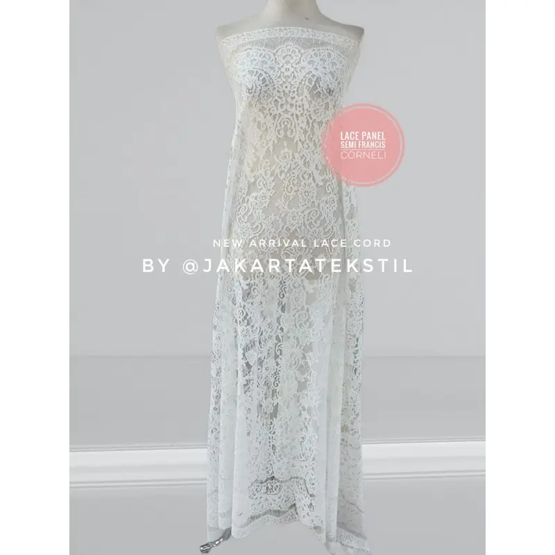 [ 453 ] KAIN LACE BROKAT PANEL SEMI FRANCIS SOLTIS CORNELI (Harga per 2.5meter x 1.45m) 2