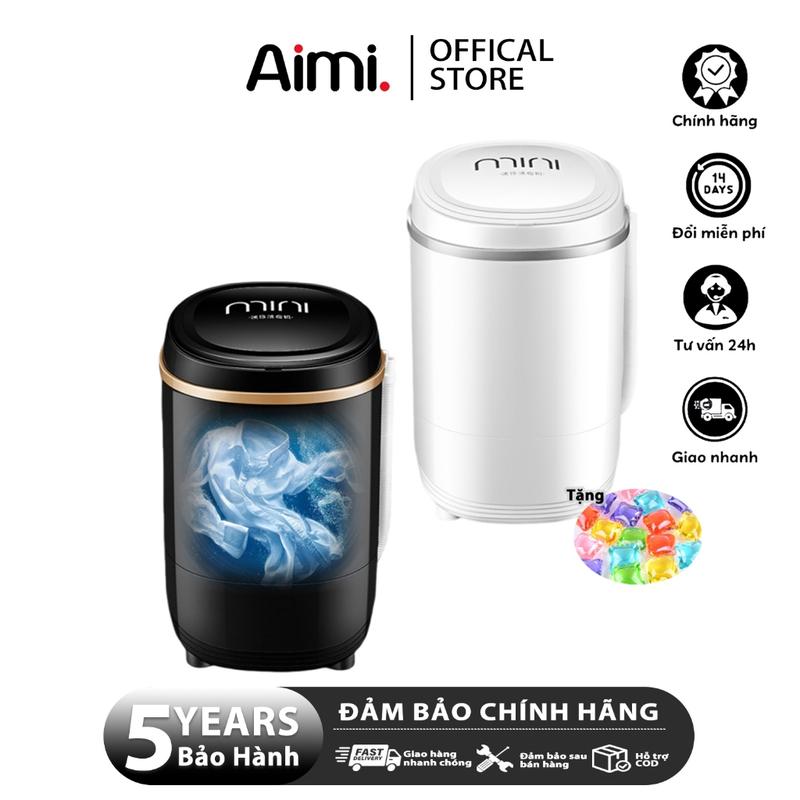 Aimi Máy Giặt Mini Bán Tự động Xoáy Cực Mạnh đảo Chiều Giặt 4kg Quần áo Cho Em Bé, Giặt Quần áo Trắng