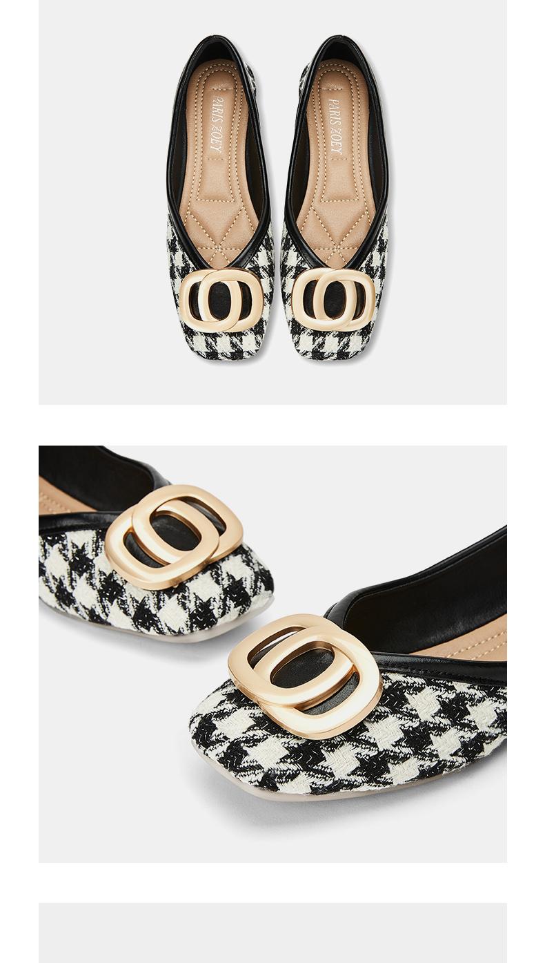Product Introduction of Paris Zoey Giày nữ búp bê nữ màu đen và trắng Vintage thanh lịch nữ giày Đơn giản Shoes 25