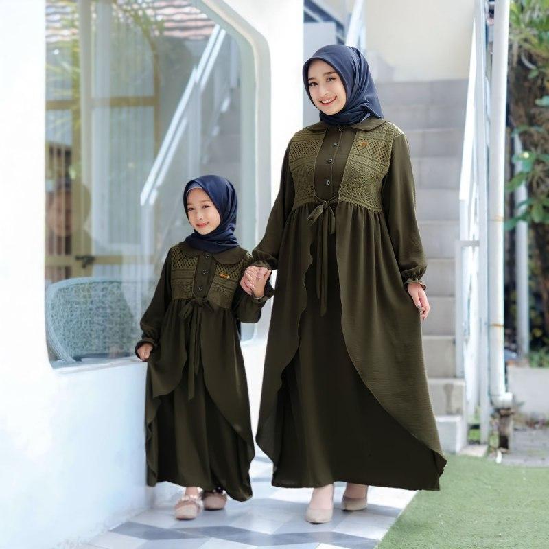 Product Introduction of Inara Dress Couple Ibu & Anak - Terbaru - Termurah - Couple - Baju Gamis - Baju Anak - Crinkle - Brokat 6
