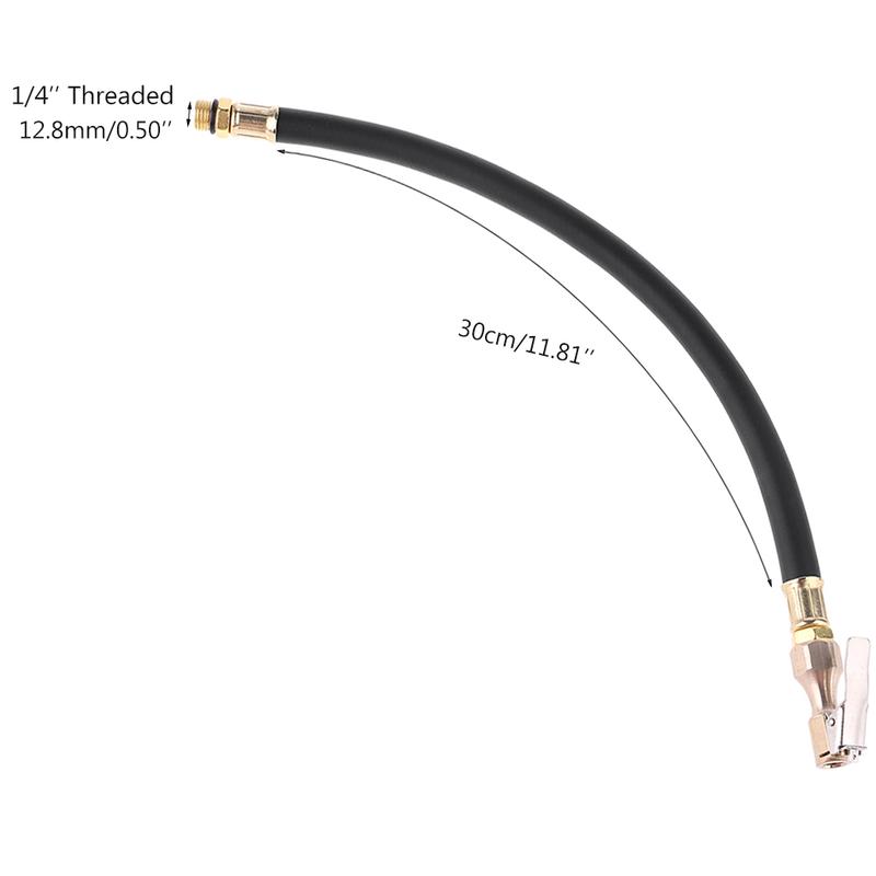 Product Introduction of MING5 Car Tire Air Inflator Hose 1/4" Vehicle Threaded Fast Self-locking Chuck Pressure Gauge Air Inflator Rubber Hose Tube 0