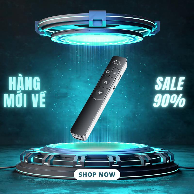 Bút Trình Chiếu Powerpoint Thuyết Trình Laser Đỏ Sắc Nét Chiếu Slide Chỉ Bản Đồ Phạm Vi Xa 100m Chuyển Trang Siêu Mượt Cổng USB 2.4GHz Không Cần Cài Driver Pin Sạc Type C Tương Thích Nhiều Thiết Bị