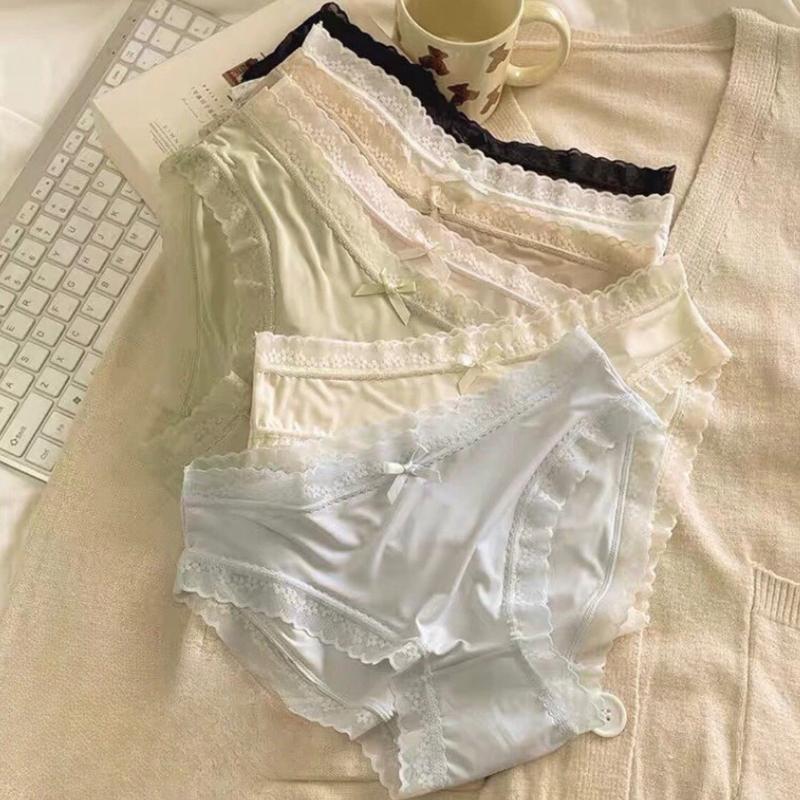 Com bo 10 quần lót su lụa chất mát phối viền ren hoa Women (mua 10 quần tặng 1 quần) 7