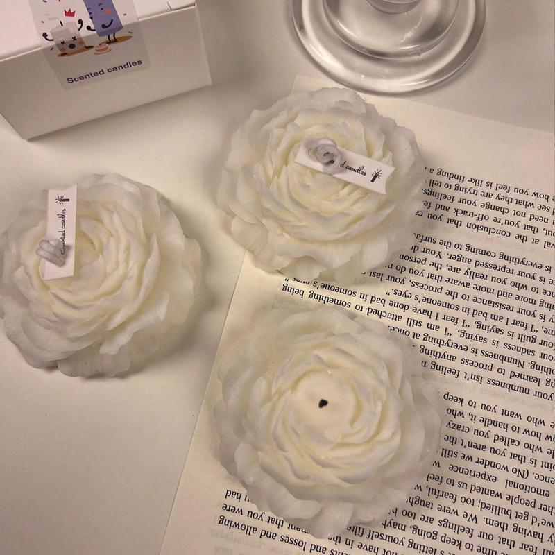 Creative Flower Pattern Scented Candle, 1 Count Decorative Candle, Decorative Ornament for Home Living Room Bedroom, Gift for Friend 5