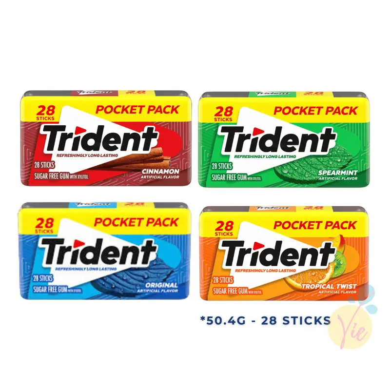 Kẹo Gum Trident Không Đường Sugarfree Thơm Mát Đủ Hương Vị - Thái Lan 2