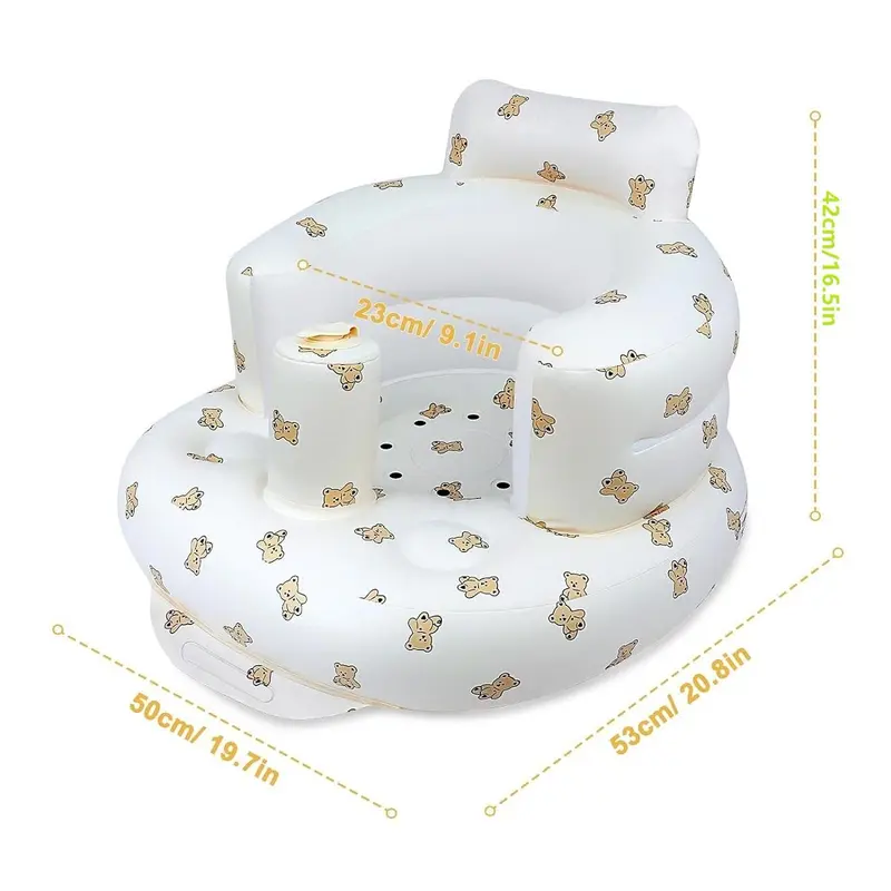 Cute Cartoon Bear Pattern Baby Chair, Baby Learning Seat, Soft Cushion Cozy Baby Chair for Newborns, Leaning Chair Infant & Toddler Furniture, Summer Gift, Girls Birthday Gift, High Chair, Girls Birthday Gift, Teddy Chairs Sets for Girl 7