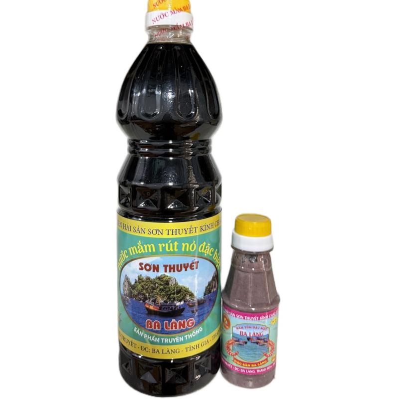 Nước mắm rút nỏ 20N 1lit tặng 100g mắm tôm ba làng thanh hóa