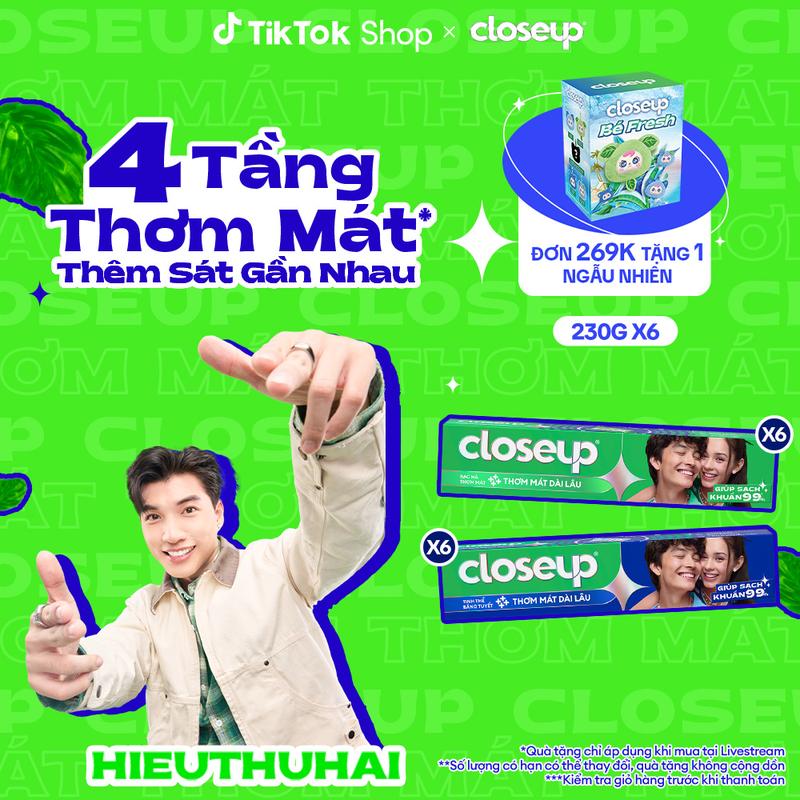  Combo 6 Kem đánh răng Closeup thơm mát bất tận bạc hà the mát 230g  1  