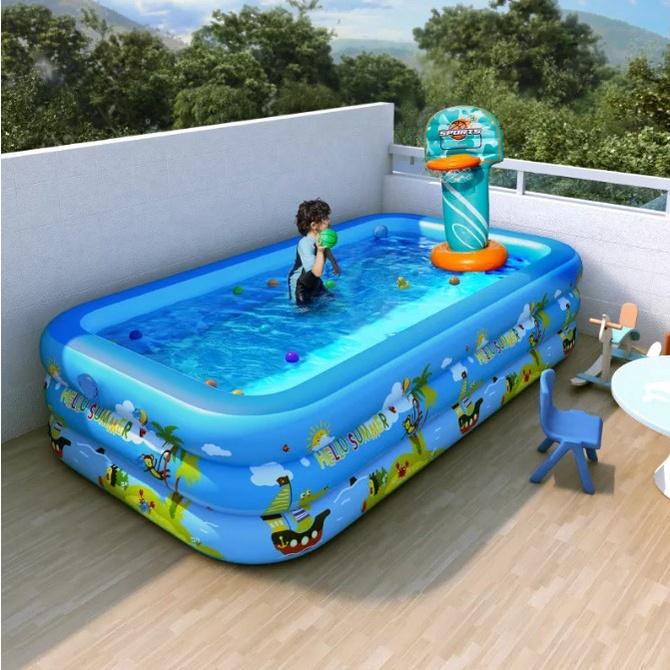 Kolam renang tiup 3,8 meter jumbo besar ukuran XXL Kolam Renang Anak Mandi Bola ISG 0