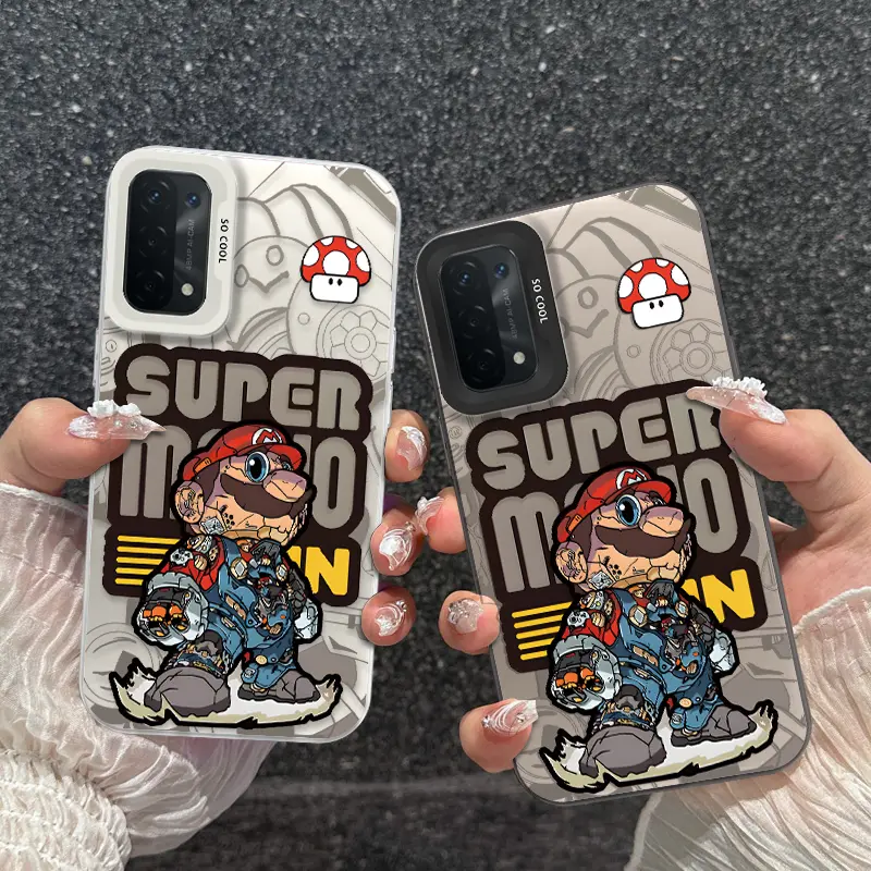 Casing hp OPPOA74(4G)/F19(4G)/F19S/A95(4G)/RENO6LITE(4G) case Mario Merek trendi Kartun Menjual seperti kue panas Senior Baru Model pria Scrub laser Semua termasuk kerak Casing ponsel 0