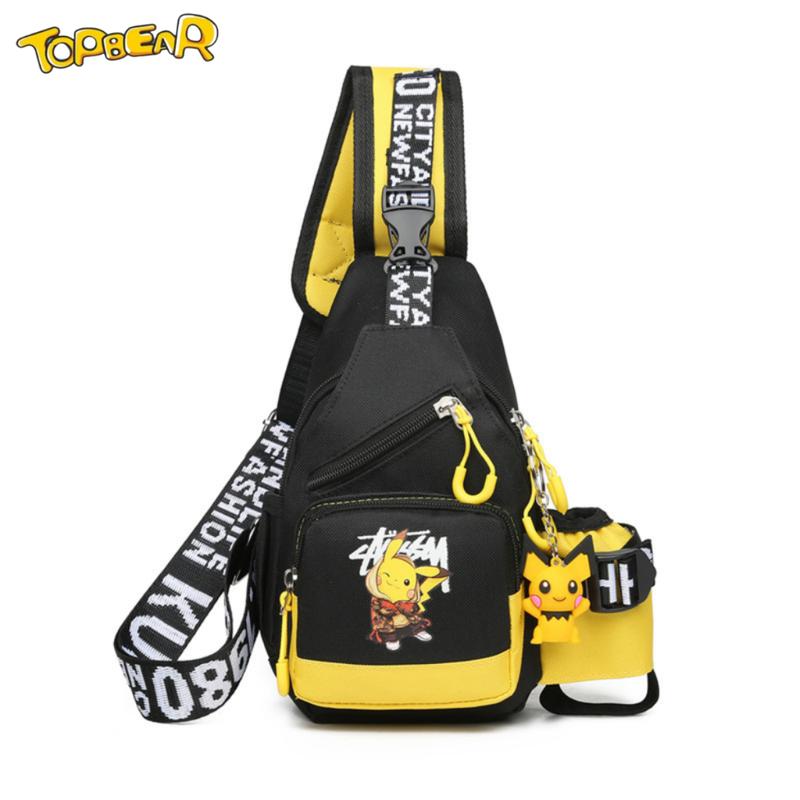 Túi đeo chéo mini cho bé trai bé gái TOPBEAR túi xách du lịch túi chéo trẻ em Pikachu kèm Quà tặng hình Pikachu TDL03 Balo