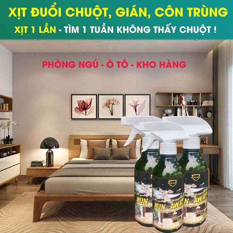 Combo 5 Chai Xịt đuổi chuột, thảo mộc Run Away không mùi, an toàn 300ml ( xua đuổi chuột, gián, côn trùng ...hiệu quả)