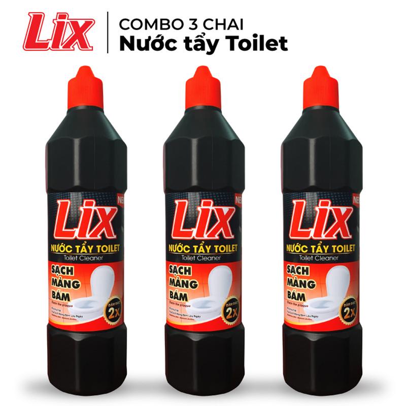 COMBO 3 CHAI Nước Tẩy Toilet LIX Đậm Đặc, Sạch Mảng Bám (3 CHAI x 1KG) - Mã 3C-NTD01