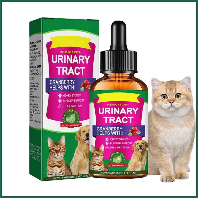 Casual Urinary Tract Drops 60ml Effective Dog Kidney Supports Cat Bladder Drops Multifunctional Cranberry Dog & Cat UTI Jua