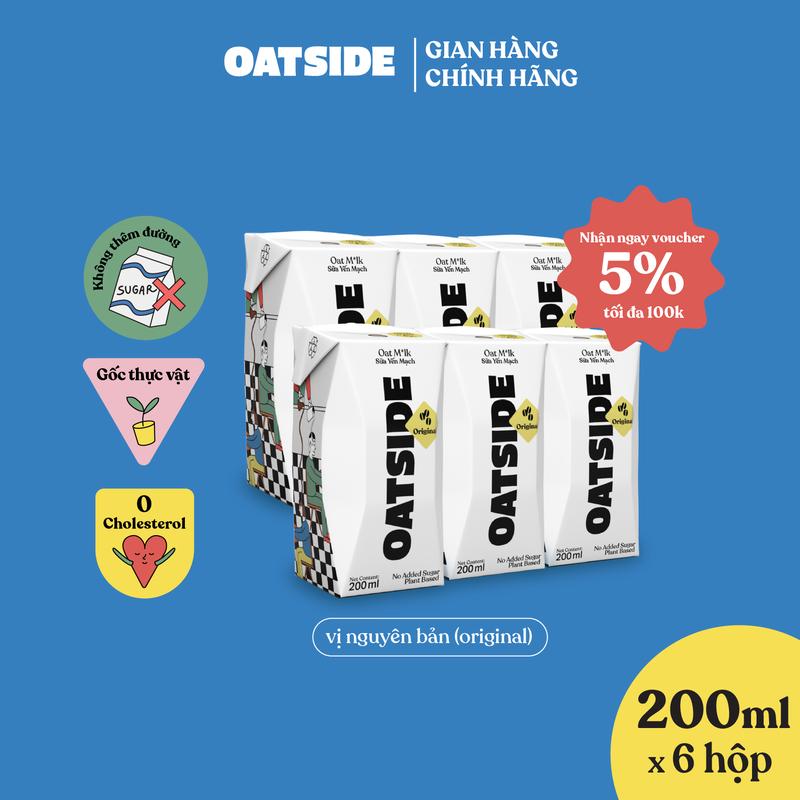 Combo 6 Hộp Sữa yến mạch OATSIDE Original vị nguyên bản lốc 200ml