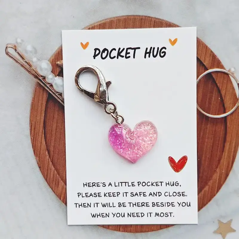 Heart Shaped Keychain, 40pcs/set Pocket Hug Keychain, Mini Pocket Hug, Party Favors for Women & Men, Gift for Friends & Family 4