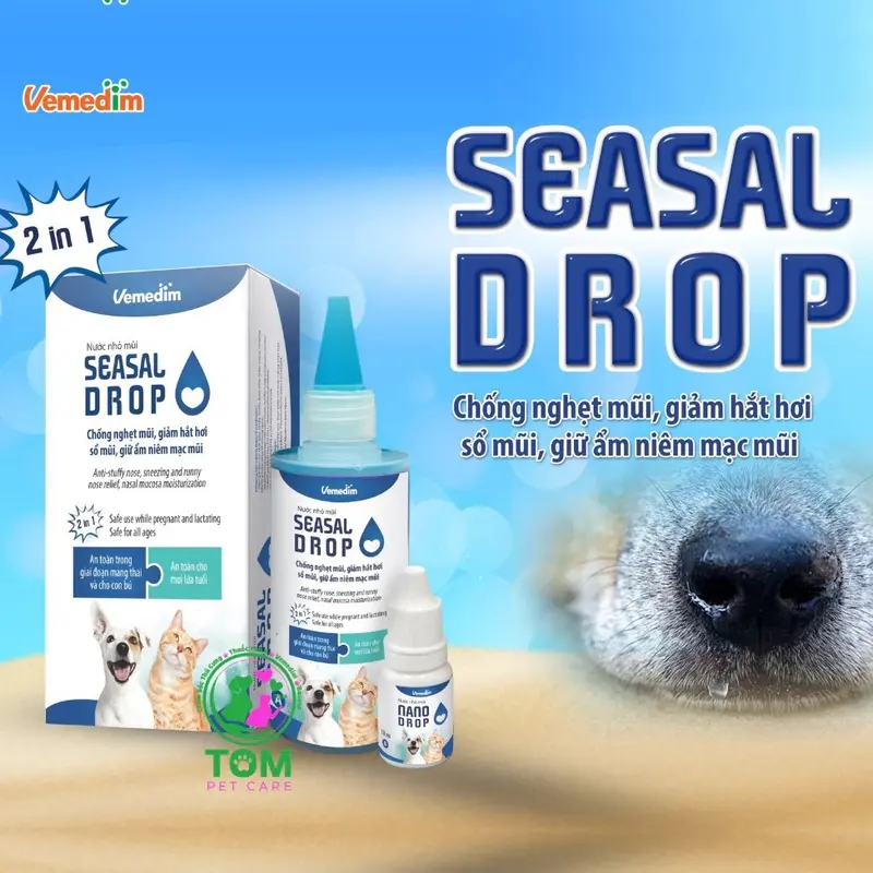 Seasal drop Bộ Nhỏ mũi cho chó mèo: sổ mũi, nghẹt mũi, hắt hơi. 3