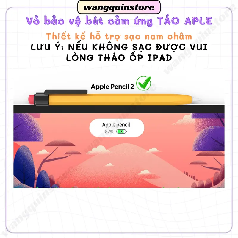 Vỏ bao ốp silicon case bút cảm ứng bút chì nắp gài Táo Gen 1/2 usb-c Vỏ bọc bảo vệ bút cảm ứng cao sạc không cần tháo 6