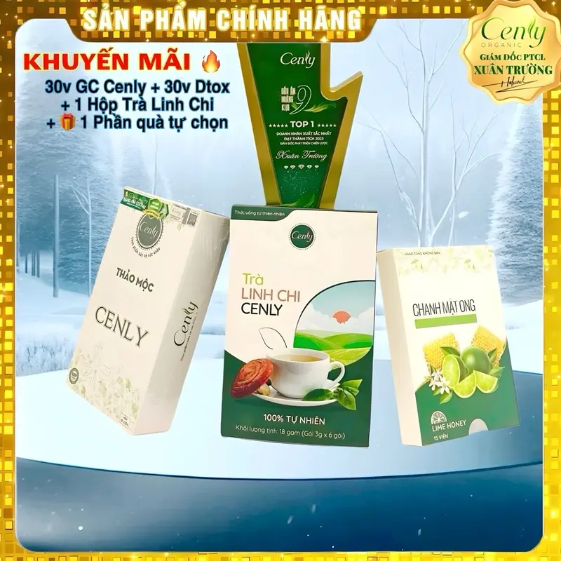 Combo_[Thảo Mộc Cenly Chanh Mật Ong & Trà linh Chi], sản phẩm bổ sung vitamin hỗ trợ giảm bớt sự thèm ăn, chăm sóc sắc đẹp 1