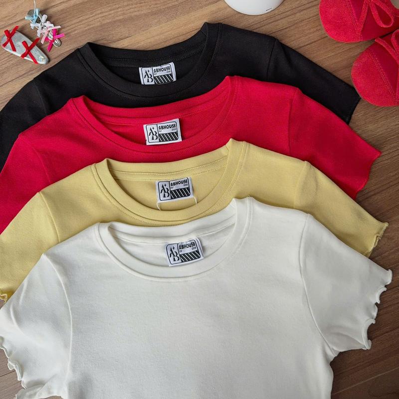 AB HOUSE - Áo thun nữ trơn mỏng mịn mùa hè