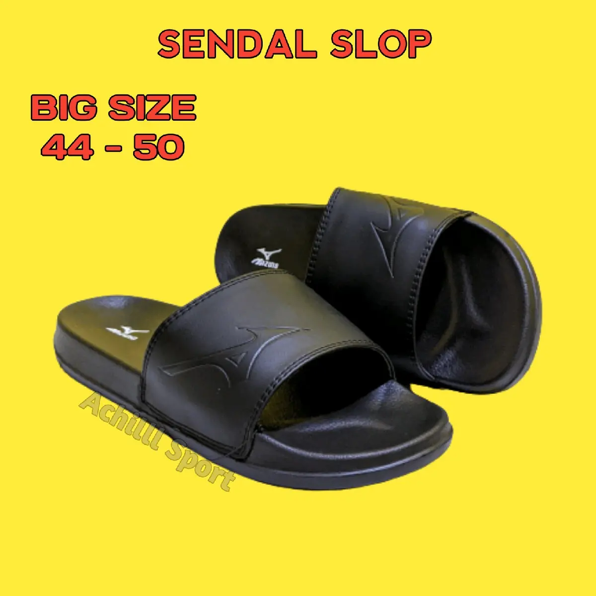 Sendal Selop Pria Ukuran Jumbo 44 45 46 47 48 49 50 Sendal Slop Slip On Sendal Cowo slide slip on Flip Flop Sendal Slop Pria Distro Karet Anti Licin Shoes Sandal Kasual Hitam
