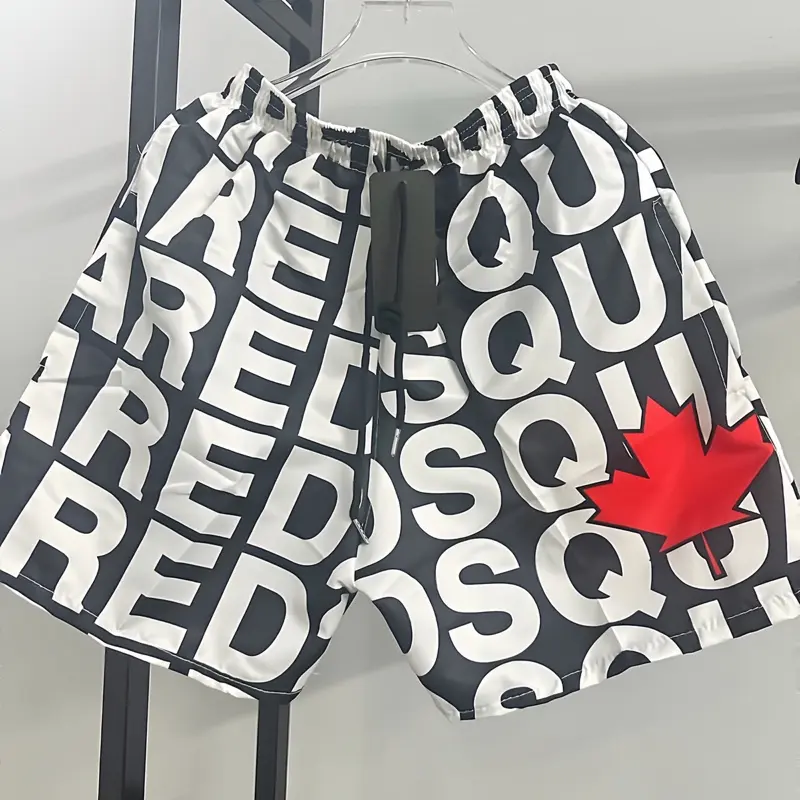 Quần short In Chữ và Có Hình Lá Đỏ Cực Đẹp Dành Cho Anh Em Boy Phố
