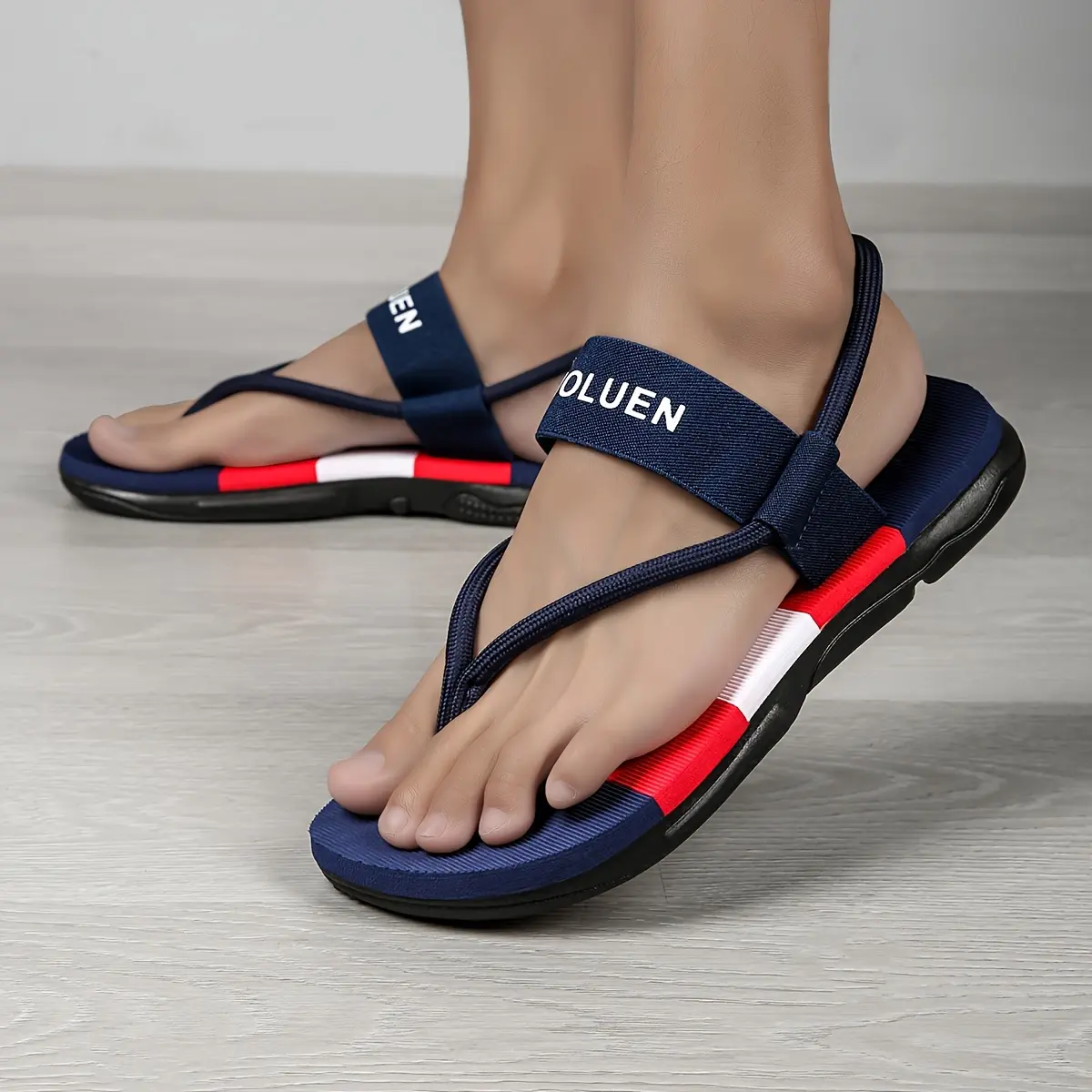 Men's Beach Shoes Sandals Summer Men's Outdoor Fashionable Trendy Anti-slip Slippers Outdoor Dual-purpose Split-toe Slippers