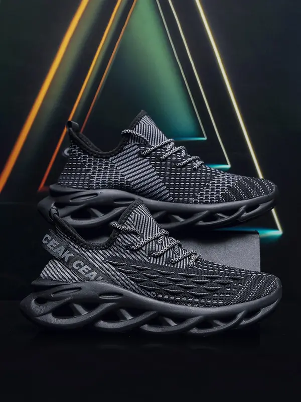 Men's Letter Pattern Lace Up Low Top Sneakers, Casual Breathable Comfortable Sports Running Shoes, Perfect for Students and Outdoor Sports 5