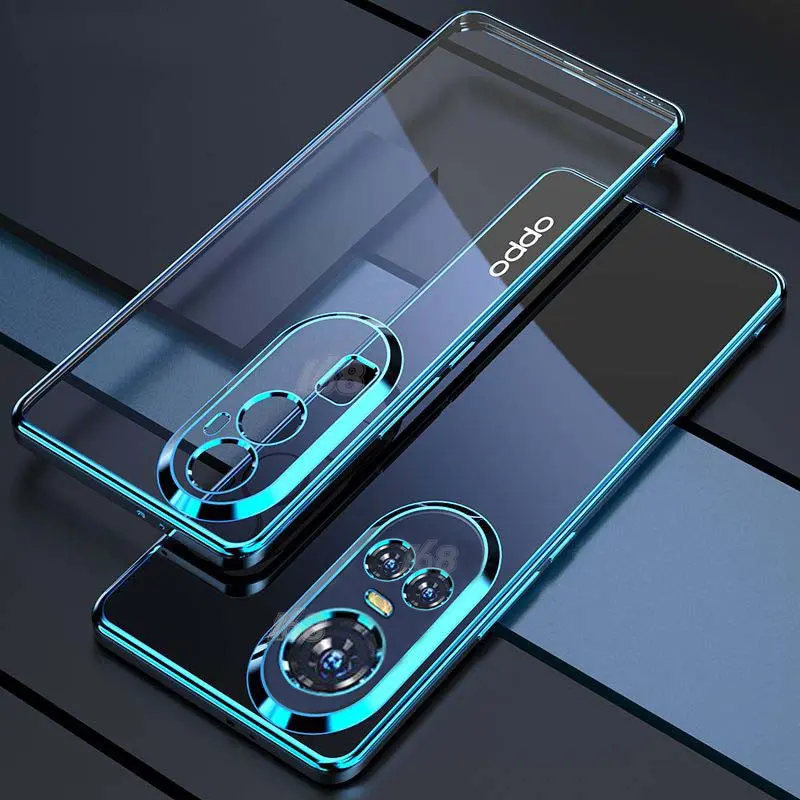 OPPO Reno 10 8T 8 Z 7Z 5G Case OPPO Reno 10 Pro Plus Case OPPO Reno 10 8 7 Pro 5G Case OPPO Reno 6 5 5G Luxury Electroplating Mobile Phone Case Transparent Protective Cover All-inclusive Edge Anti-fall Soft Shell OPPO Reno 8 5G Case