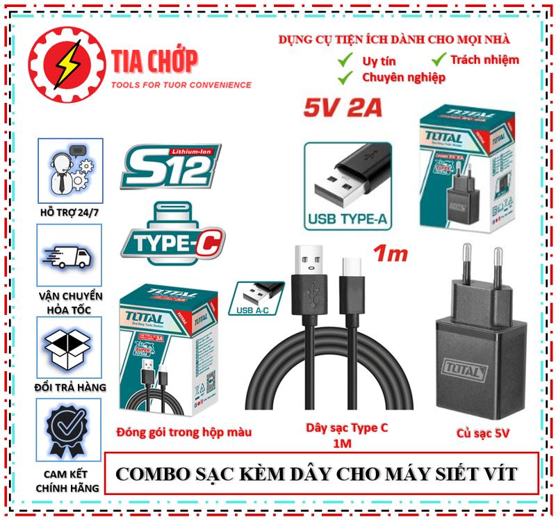 combo bộ dây và sạc cho máy siết vít 4v và 8v chuyên dụng