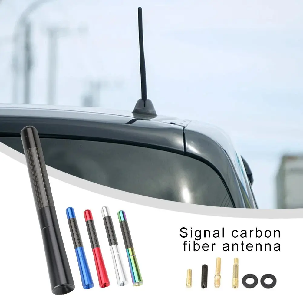 Car Antenna Signal Carbon Fiber Antenna Car Radio Antenna Metal Aluminum Short And Long Antenna Modification Supplies Decoration