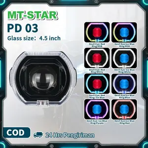 [HARGA SATUAN] MT-STAR Projie Biled Matrix X1 4.5inch PD03 Terbaru High Low Putih Body black plus kipas Premium Lampu Proyektor Bisa Untuk Mobil/Motor Car