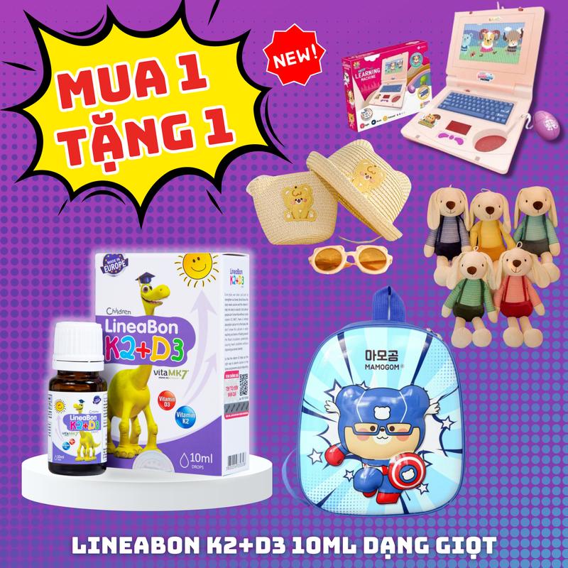 [QUÀ TẶNG HẤP DẪN] Mua 1 Lọ LineaBon Vitamin  D3 K2 10ml - Vitamin tăng chiều cao cho bé chính hãng
