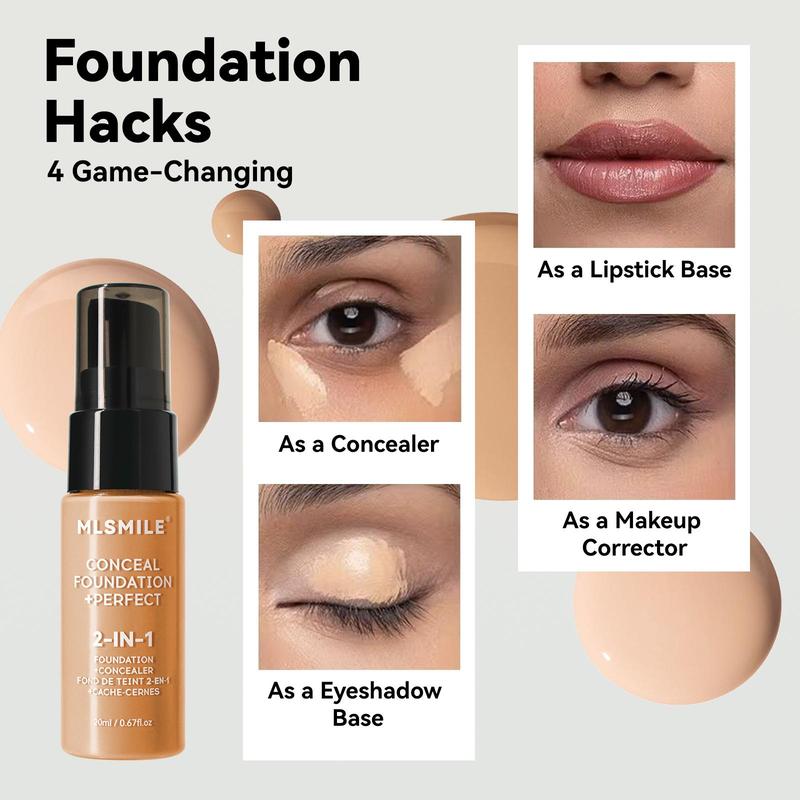 Product Introduction of Facial Makeup Set (4 Counts/set), Moisturizing Primer & Long Lasting Waterproof Foundation & Shimmering Setting Powder, Makeup Set for Beginners 4