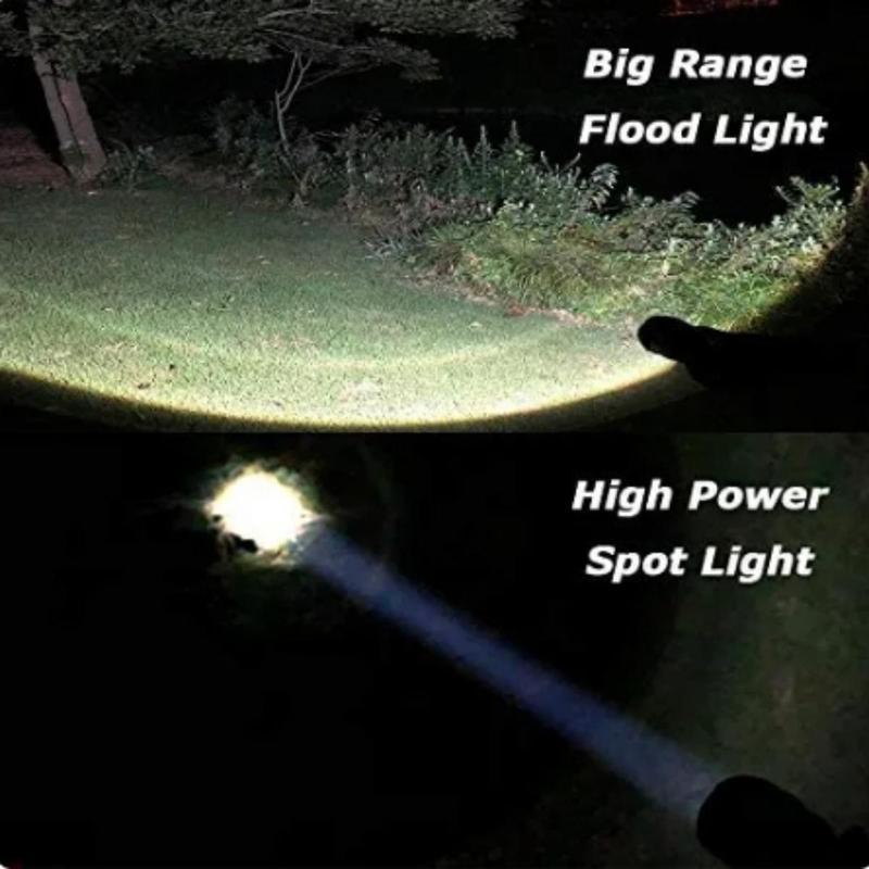 Product Introduction of Rechargeable LED Light, 5 Modes Zoomable Tactical Flashlight, Portable LED Torch Light, Outdoor Flashlight for Camping Hiking, Christmas Gifts 7