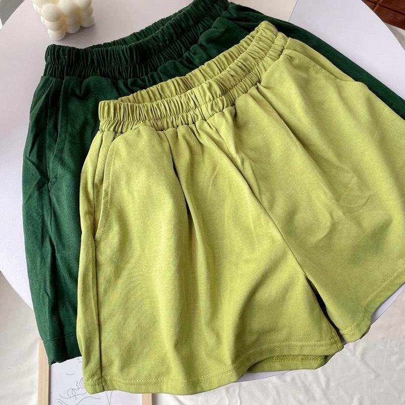 XIAO - Quần Đùi Nữ, Quần Sooc Mặc Nhà Chất Cotton Họa Tiết Trơn Đơn Giản 7