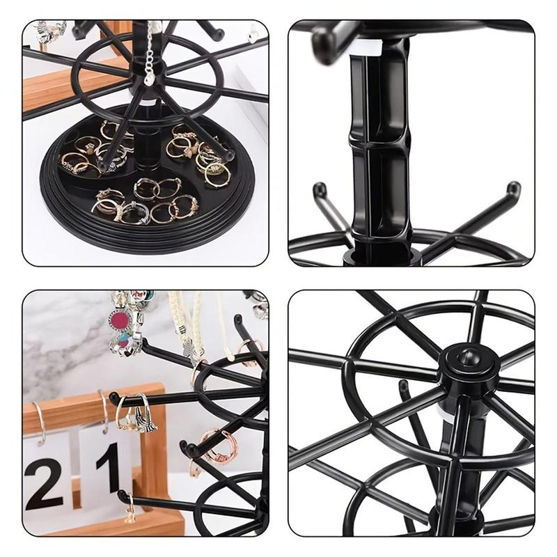 Jewelry Display Rack, 2-layer Rotatable Desktop Jewelry Display Stand, Home Organizer for Necklace, Earrings, Bracelet 4