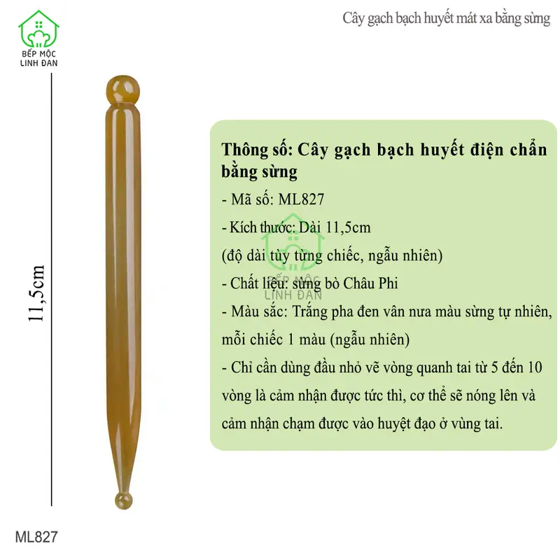 Cây Gạch Bạch Huyết Điện Chẩn Bằng Sừng - Day Ấn Huyệt Mát Xa Làm Đẹp Da [MH827] 1