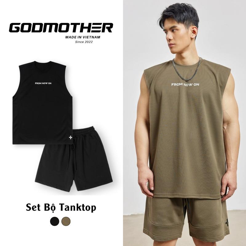 Set Bộ Quần Áo Tanktop GODMOTHER Chất Liệu Cotton Form Basic Mùa Hè Mát Mẻ Cho Nam Menswear