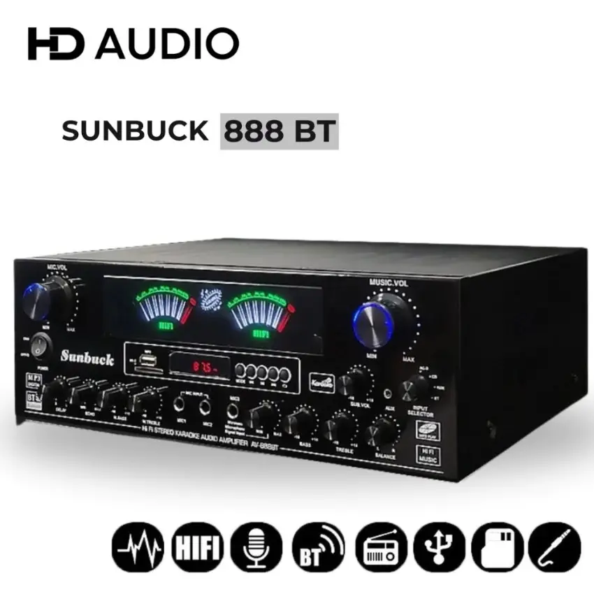 Âm Ly Bluetooth Karaoke Gia Đình 700W Sunbuck AV-888BT, Âm Thanh Cực Chất, Đánh Nhạc Siêu Hay, Kết Nối Được Sub Hơi