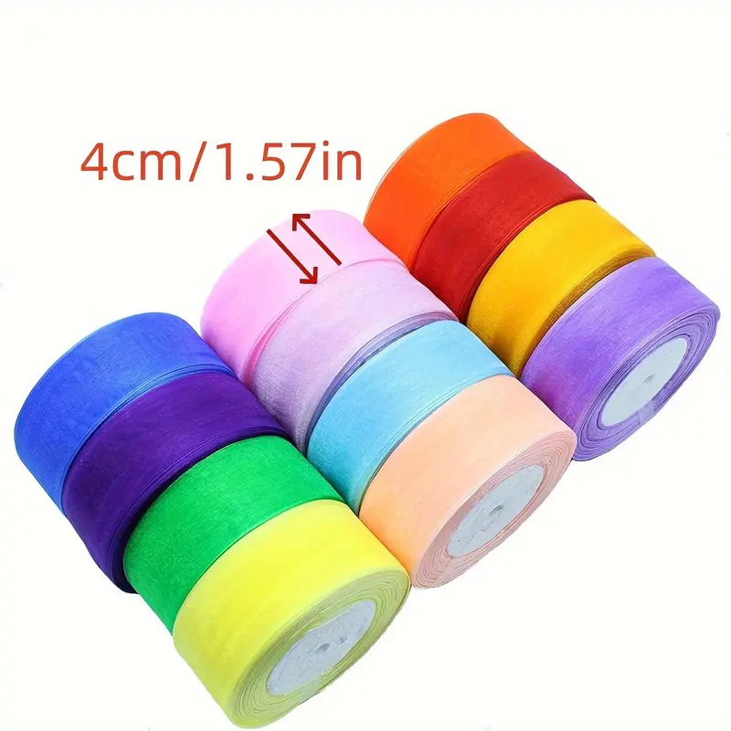 Solid Color Satin Ribbon, 1 Piece 50 Yards Colorful Ribbon, DIY Gift Wrapping Ribbon, Party Decoration Supplies for Wedding Birthday Festival 1