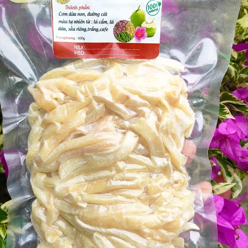 500gr Mứt dừa dẻo sợi vị sầu riêng