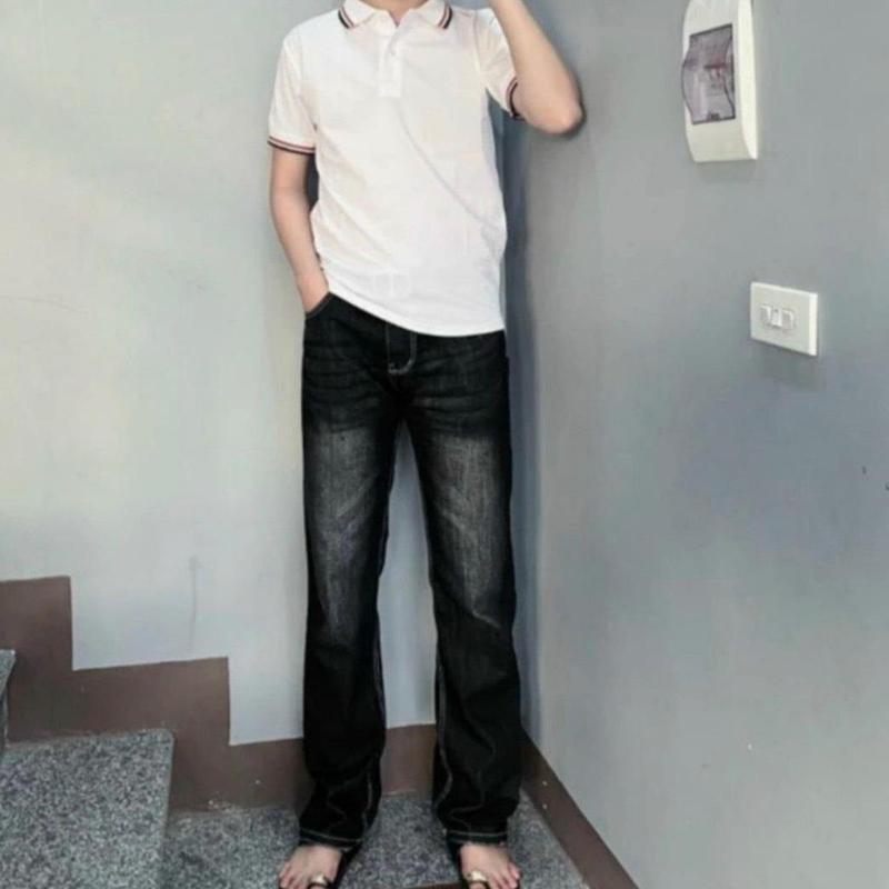 Quần jean nam ống suông boy phố fom rông chất vải dày dặn mềm mịn mẫu mới cao cấp hót trend_Minh Khang Shop01 Menswear Pants