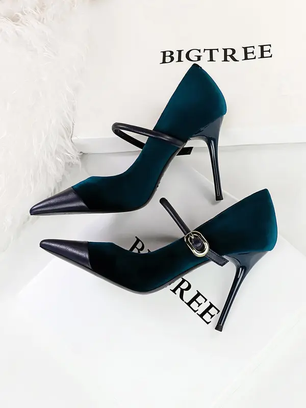 Women's Minimalist Temperament Solid Color Pointed Toe Stiletto Heels, Elegant Buckle Design High Heels for Party, Fashionable Heels for Women, Gift Ideas for Women Heelys, Shoes for Women 4