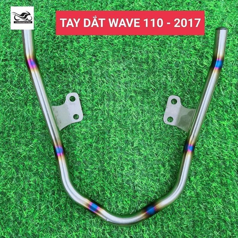 Tay xách inox xe wave a 110 2017 - 2024 khò 7 màu titan chất liệu inox 304 phụ kiện xe máy caoduongracing