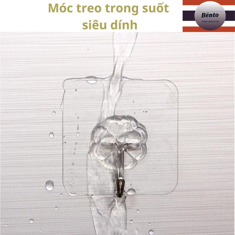 Bentomop Móc dán tường siêu dính trong suốt treo đồ mọi vị trí phòng tắm,bếp...