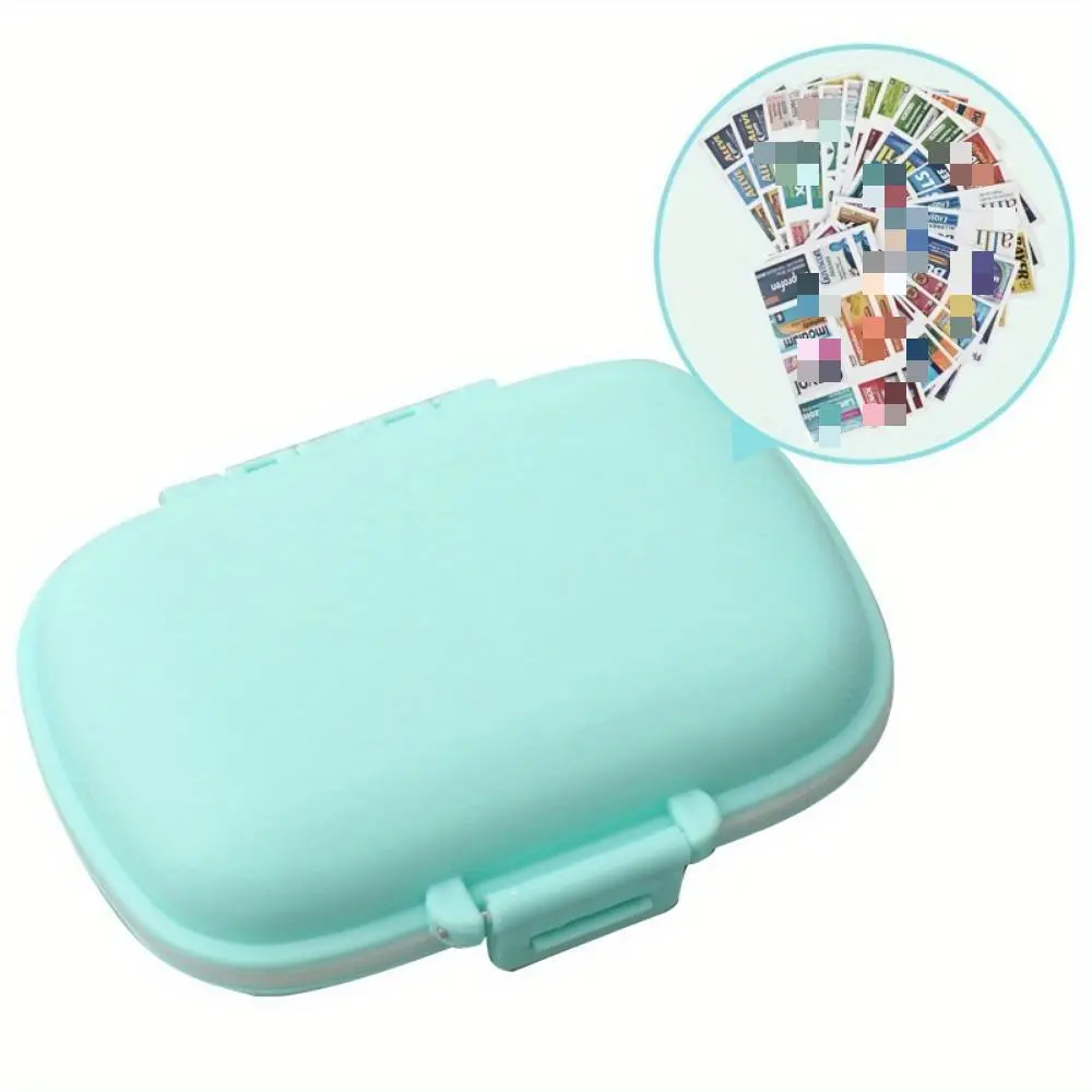 Portable Pill Organizer, 1 Count 7-day Pill Storage Box with 147pcs Labels, Travel Pill Organizer, Pocket Pharmacy, Travel Essentials, Home Organizer