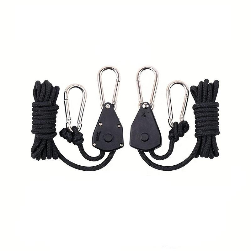 Product Introduction of Outdoor Metal Wheel Light Hanging Rope, 2 Counts/200cm Adjustable Tent Rope, Camping & Hiking Equipment 6