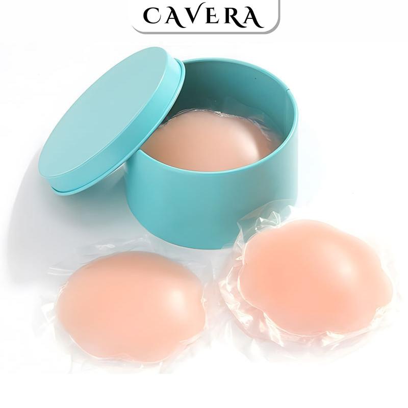 Hộp 10 miếng dán ngực silicon sử dụng nhiều lần CAVERA D306 Nữ Cao Su Women 1